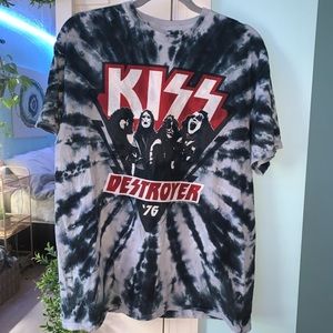 Tie Dye KISS band Oversized T-shirt